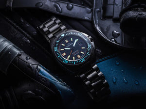 Delma Diver Shell Star Automatik Uhr, Titan, Schwarz, 41 mm, 32701.750.6.031
