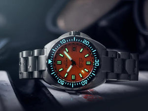 Delma Diver Shell Star Automatik Uhr, Titan, Orange, 41 mm, 32701.750.6.151