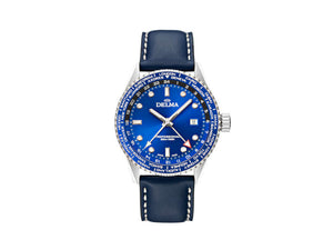 Delma Diver Cayman Worldtimer Quartz Uhr, Blau, 42 mm, 20 atm, 41601.712.6.041