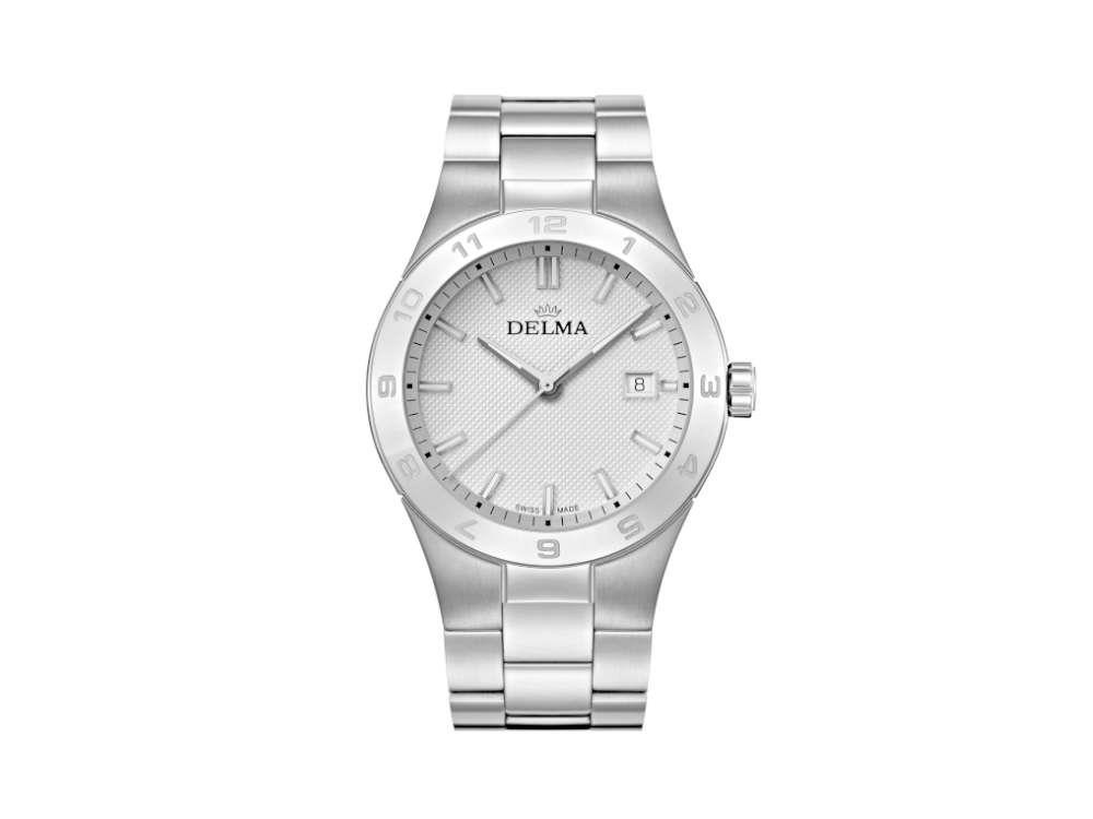Delma Dress Rialto Quartz Uhr, Weiss, 42 mm, 41701.608.6.018