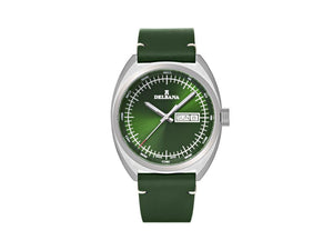 Delbana Classic Locarno Quartz Uhr, Grün, 41.5 mm, Lederband, 41601.714.6.142