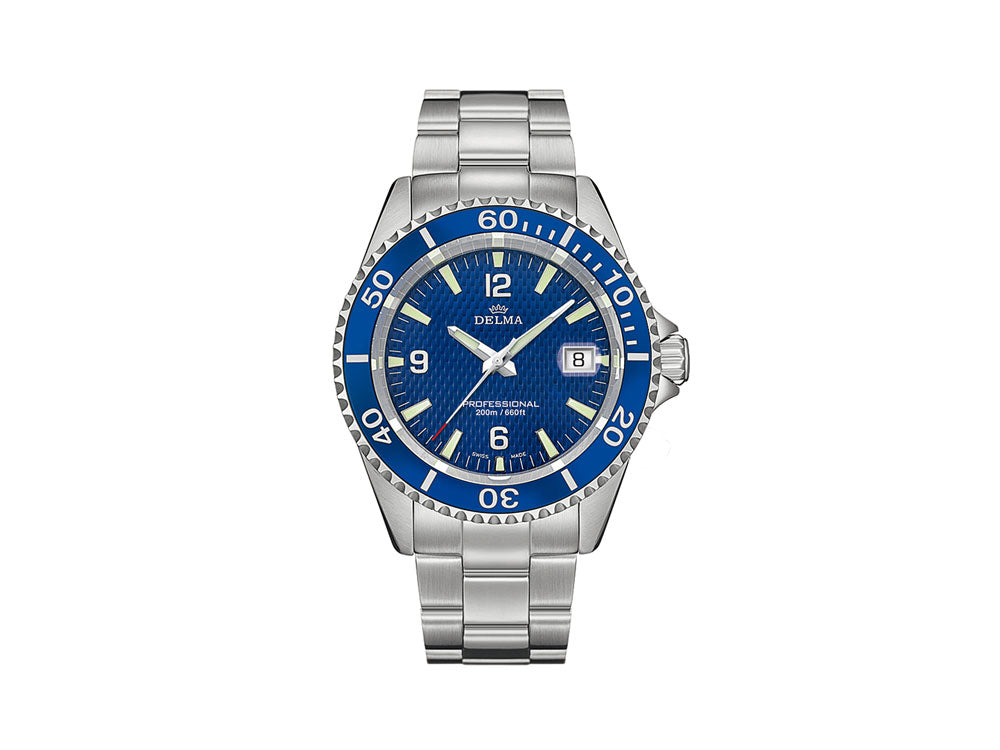 Delma Diver Santiago Quartz Uhr, Blau, 43 mm, 20 atm, 41701.562.6.044