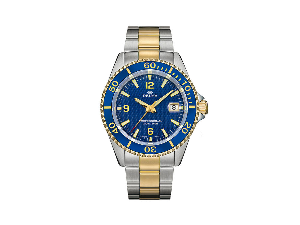 Delma Diver Santiago Quartz Uhr, Blau, 43 mm, 20 atm, 52701.562.6.044