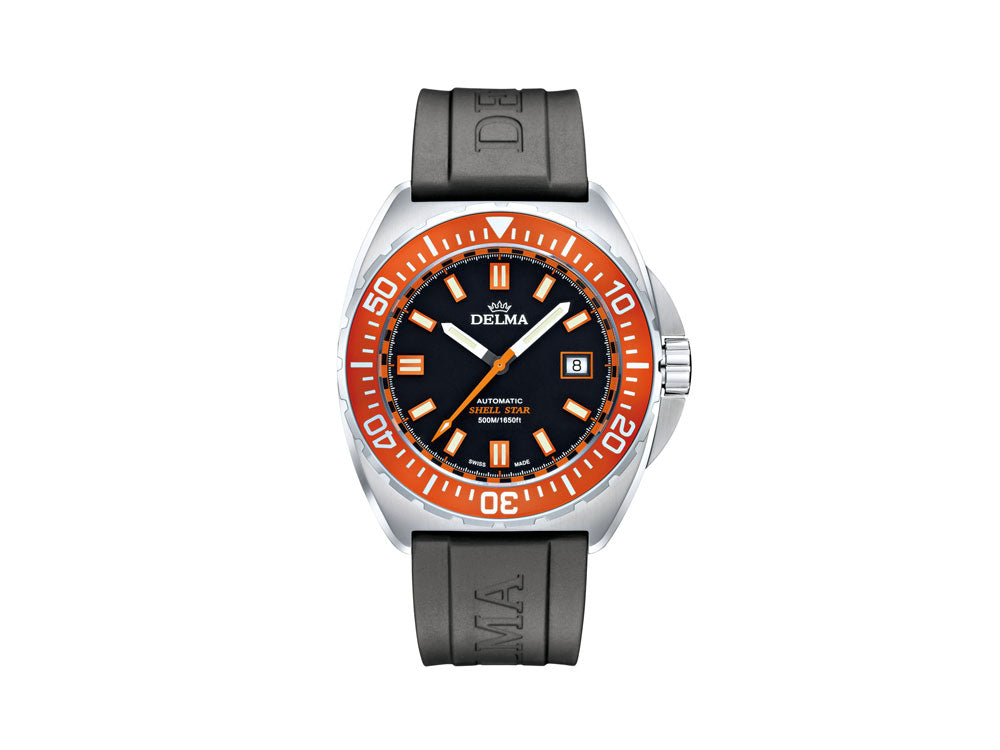 Delma Diver Shell Star Automatik Uhr, Schwarz, 44 mm, 41501.670.6.151