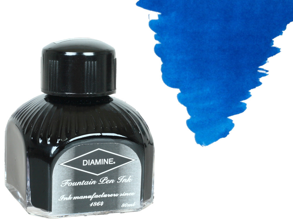 Diamine Tintenfass, 80ml., Asa Blue, Italianische Glass