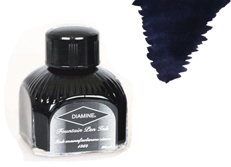Diamine Tintenfass, 80ml., Eclipse, Italianische Glass Flasche