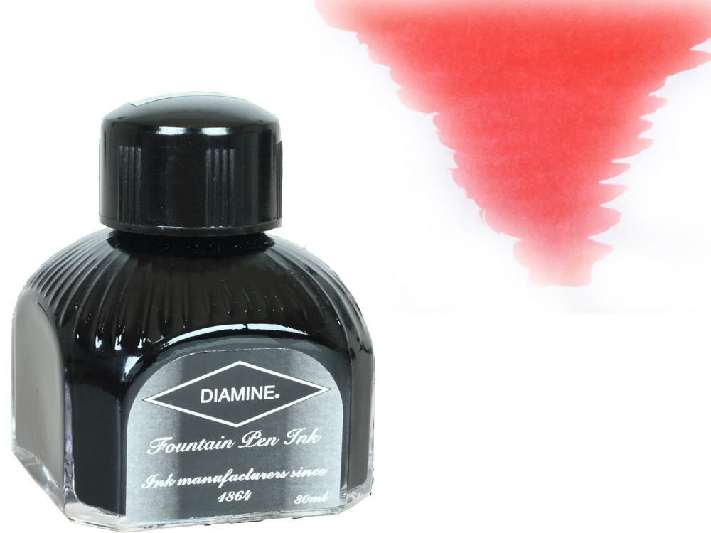 Diamine Tintenfass, 80ml., Flamingo Pink, Italianische Glass