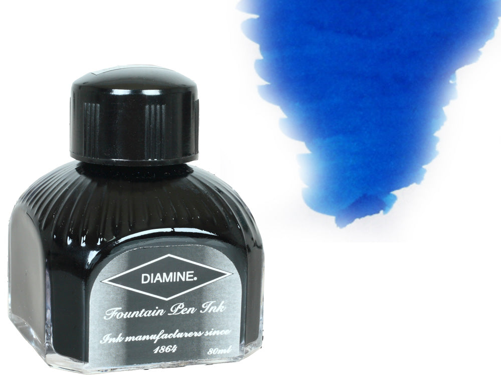 Diamine Tintenfass, 80ml., Florida Blue, Italianische Glass