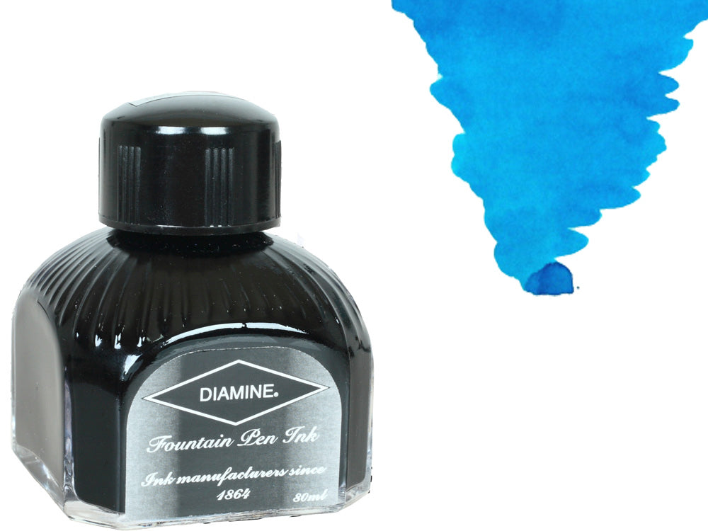 Diamine Tintenfass, 80ml., Havasu Turquoise, Italianische Glass Flasche