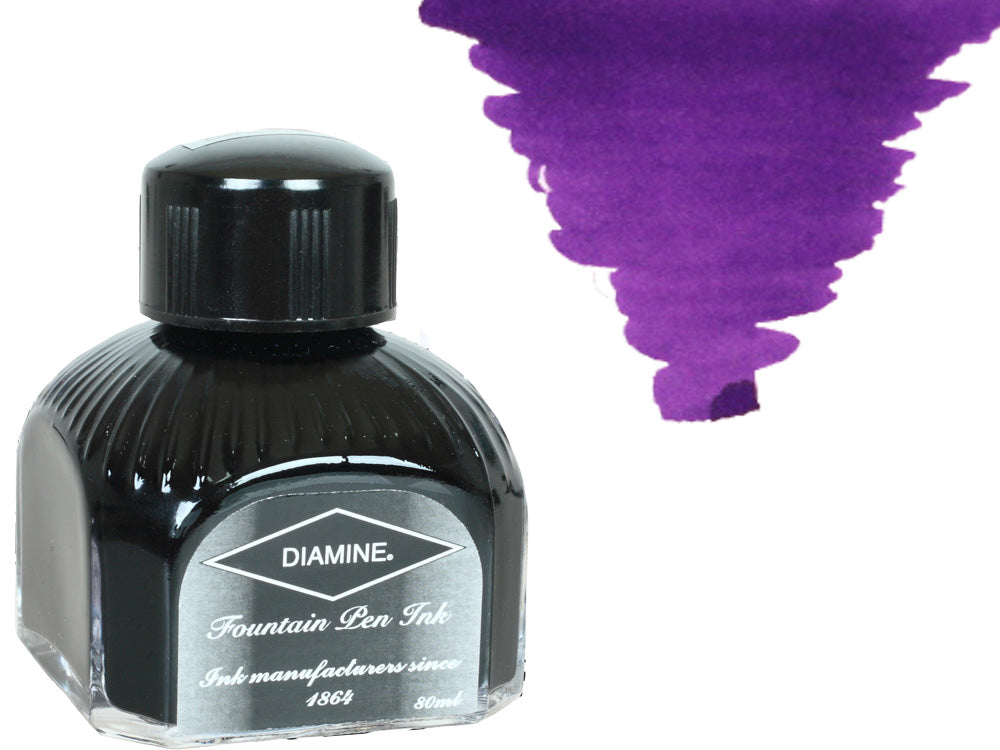 Diamine Tintenfass, 80ml., Imperial Purple, Italianische Glass Flasche