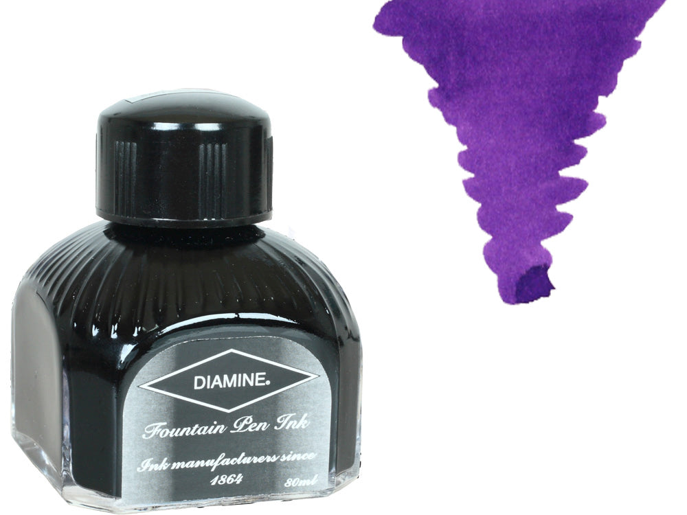 Diamine Tintenfass, 80ml., Lavender, Italianische Glass Flasche