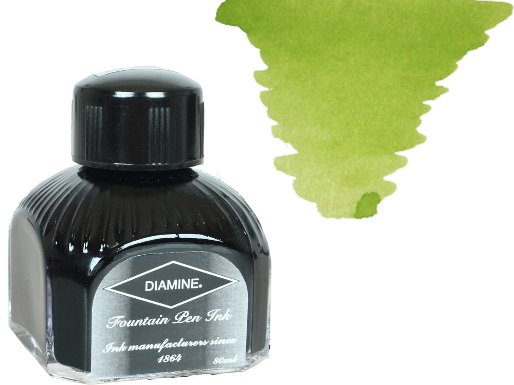 Diamine Tintenfass, 80ml., Spring Green, Italianische Glass Flasche