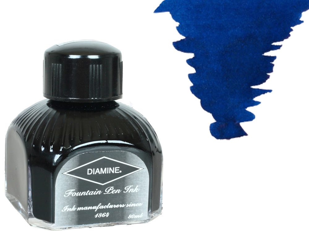 Diamine Tintenfass, 80ml., Majestic Blue, Italianische Glass Flasche