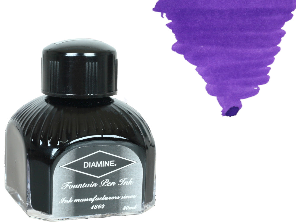 Diamine Tintenfass, 80ml., Majestic Purple, Italianische Glass Flasche
