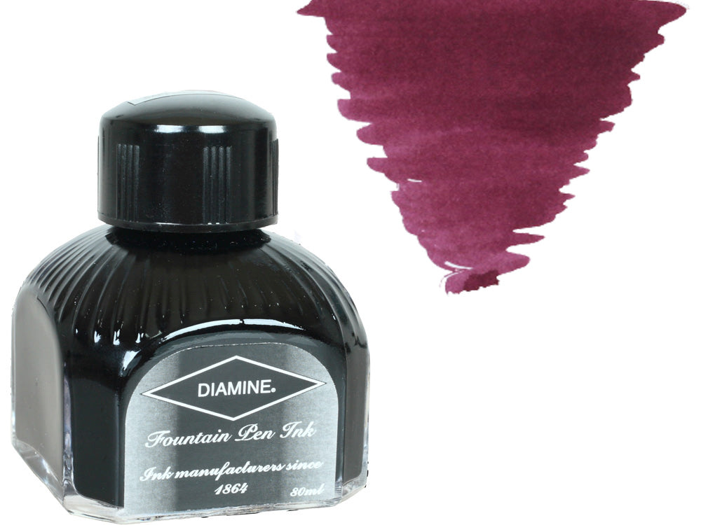 Diamine Tintenfass, 80ml., Merlot, Italianische Glass Flasche