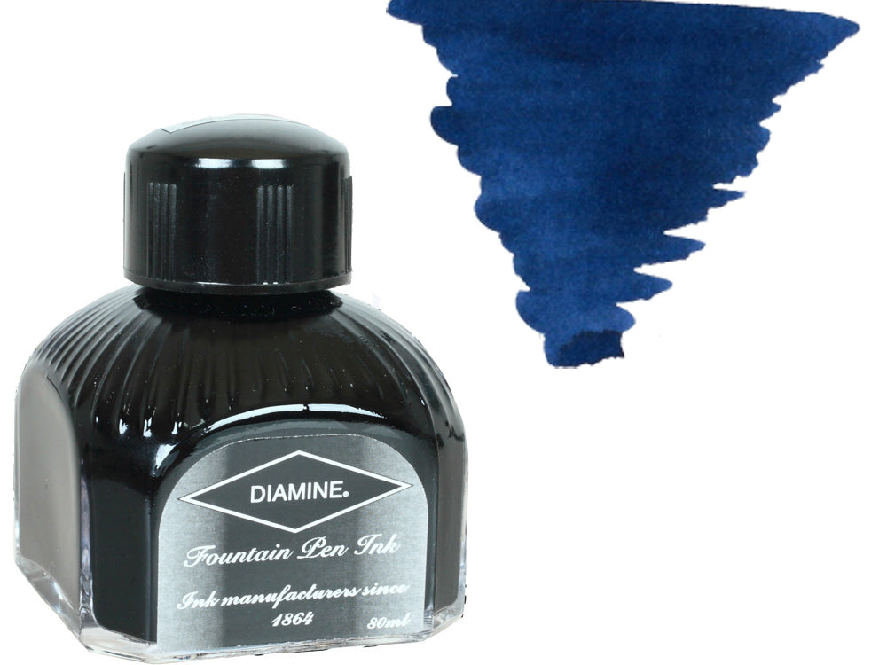 Diamine Tintenfass, 80ml., Midnight, Italianische Glass Flasche