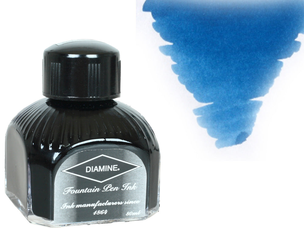 Diamine Tintenfass, 80ml., Misty Blue, Italianische Glass