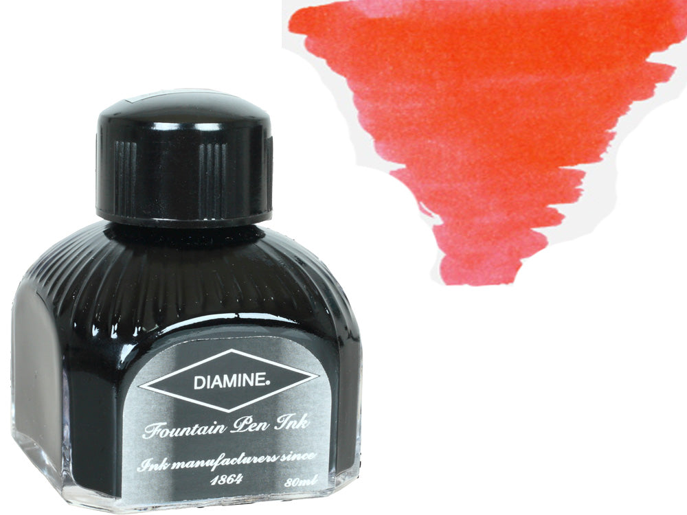 Diamine Tintenfass, 80ml., Pink, Italianische Glass