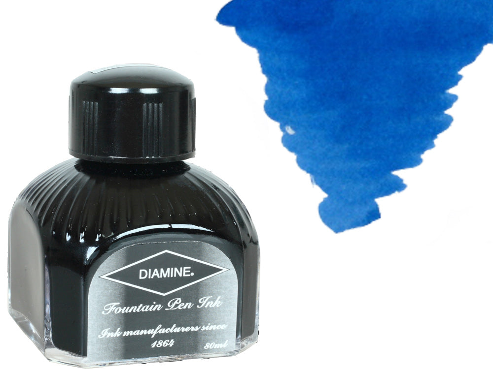 Diamine Tintenfass, 80ml., Presidential Blue, Italianische Glass Flasche