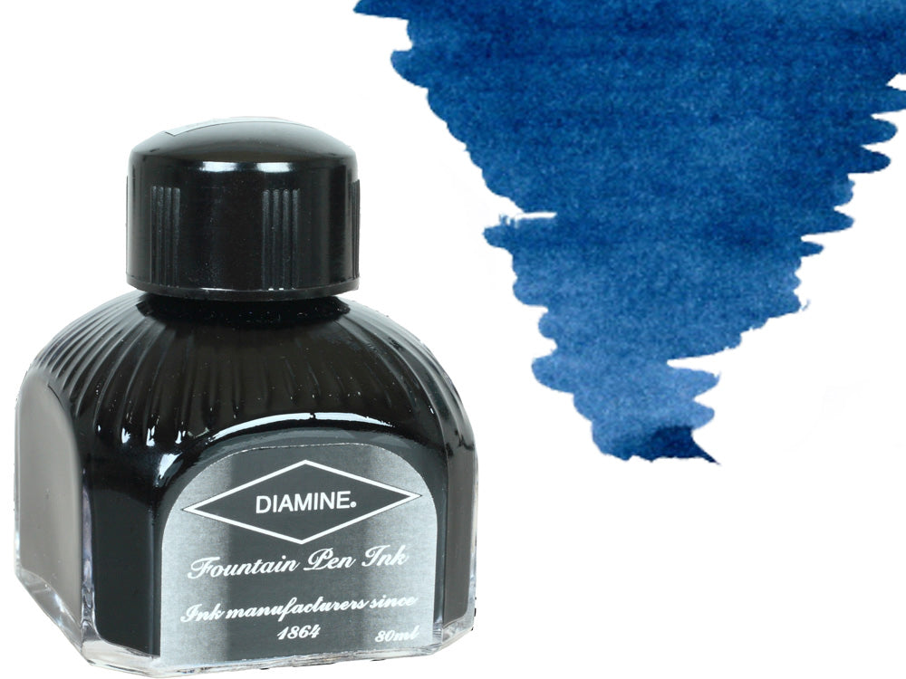 Diamine Tintenfass, 80ml., Prussian Blue, Italianische Glass Flasche