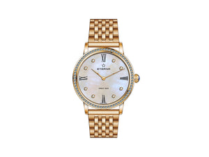 Eterna Eternity Lady Quartz Uhr, ETA 956.412, Roségold, PVD, 32mm, Diamanten