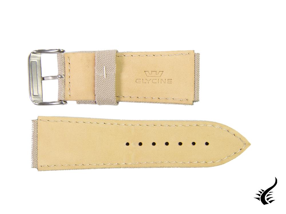 Glycine, Leinenuhrband, 24mm, Grau, CBIGGR-24