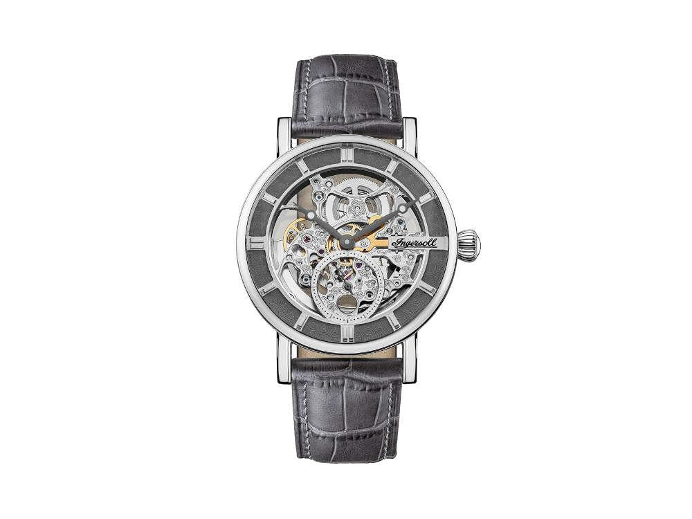 Ingersoll 1892 Herald Automatik Uhr Edelstahl 40mm Silber Lederban Iguana Sell DE