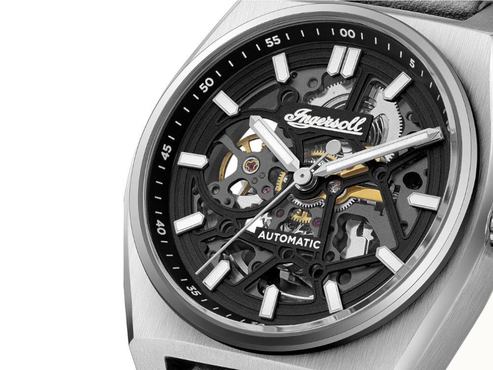 Ingersoll 1892-The Vert Automatik Uhr, 43 mm, Schwarz, Lederband, I14301