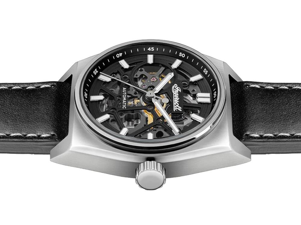 Ingersoll 1892-The Vert Automatik Uhr, 43 mm, Schwarz, Lederband, I14301