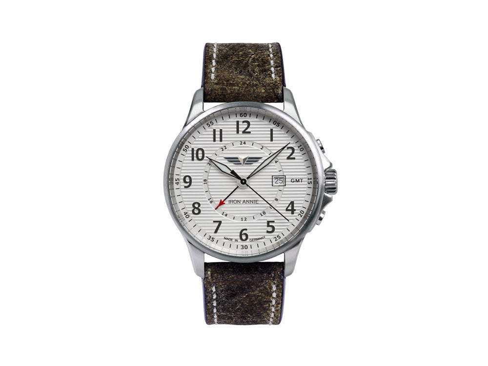 Iron Annie Wellblech Quartz Uhr, Silber, 42 mm, GMT, Tag, 5840-1