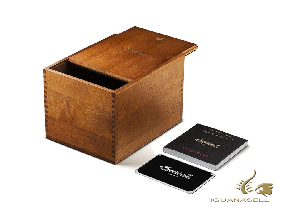 Ingersoll Director Automatik Uhr, 46 mm, Roségold, Weiss, Lederband, I08101