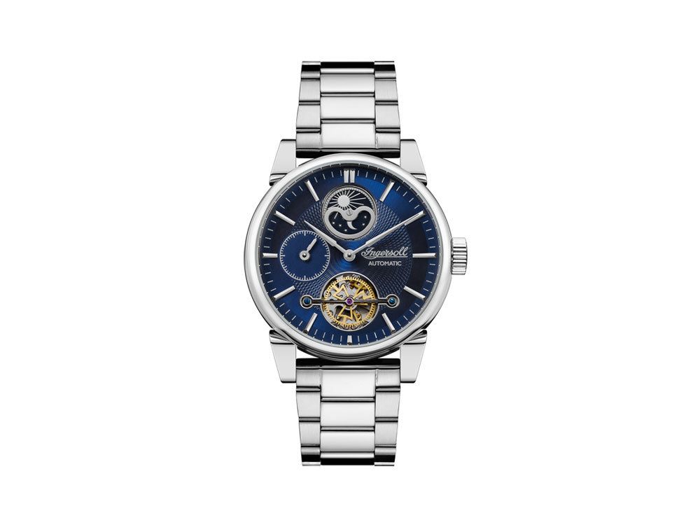 Ingersoll Swing Automatik Uhr, 45 mm, Blau, Mondphase, GMT, I07501