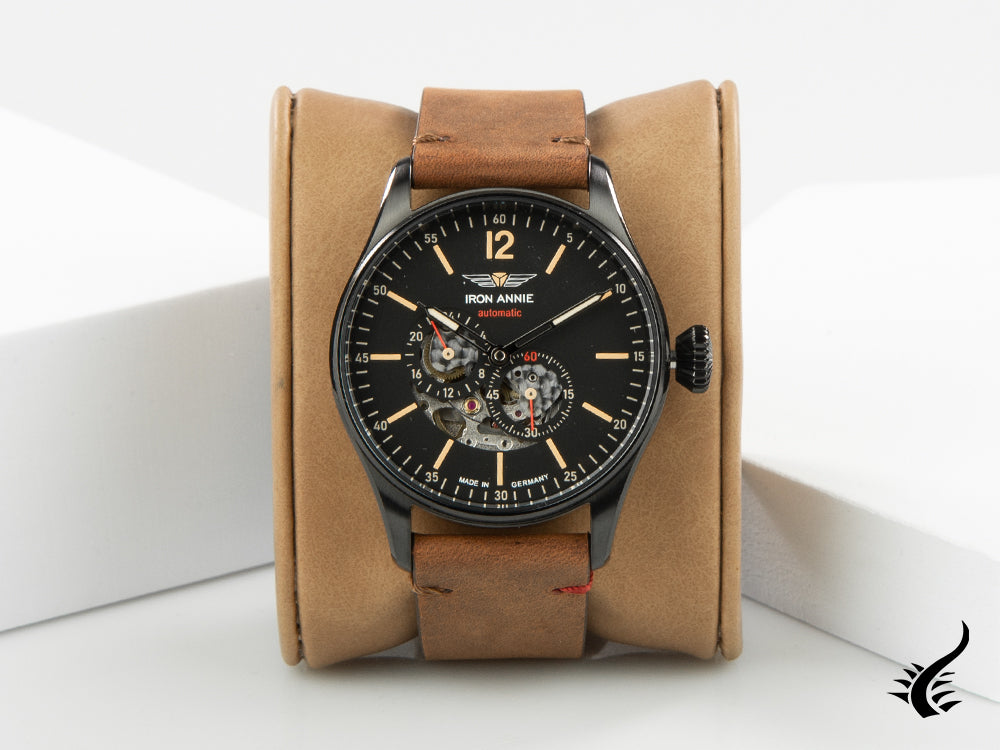 Iron Annie Flight Control Automatik Uhr, Schwarz, 42 mm, Lederband, 5174-2