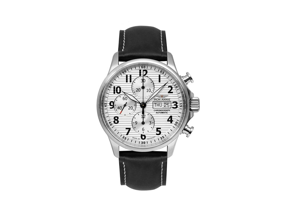Iron Annie Wellblech Automatik Uhr, Silber, 42 mm, Tag und Datum, 5818-1