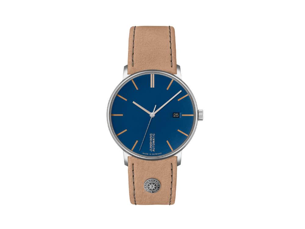 Junghans Form A Automatik Uhr, J800.2, 39.3 mm, Blau, Tag, 027/4239.00