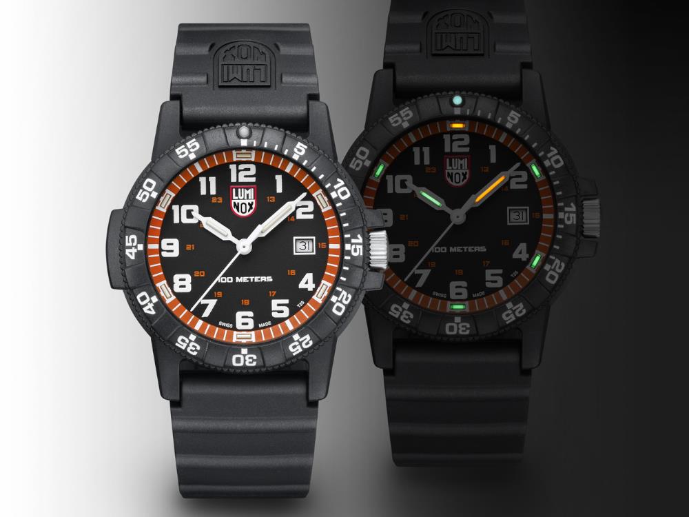 Luminox Sea Turtle Quartz Uhr, Orange, CARBONOX™, 44 mm, 10 atm, Tag, XS.0329.1