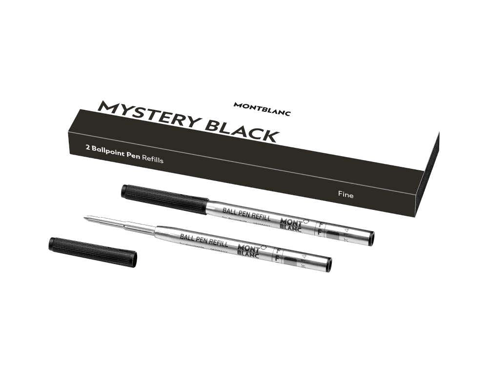 Kugelschreiber 2x1 Mine Montblanc, Mystery Black, Fein, 128210