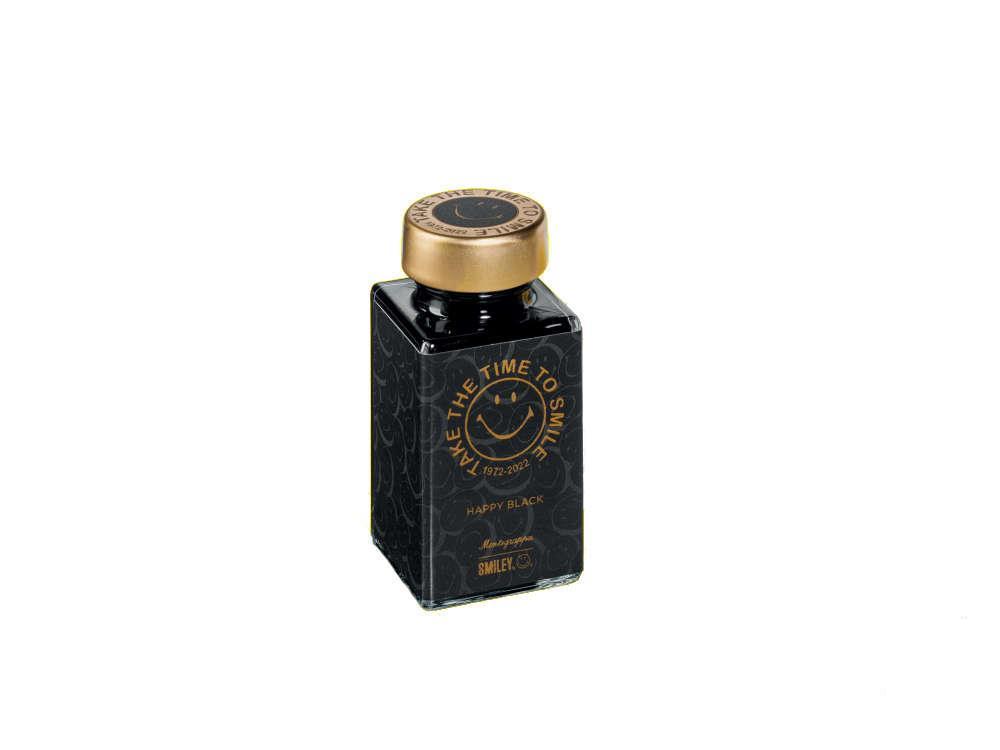 Montegrappa Smiley Happy Black Tintenfass, Schwarz, Glass, 50ml IA2EBZIC