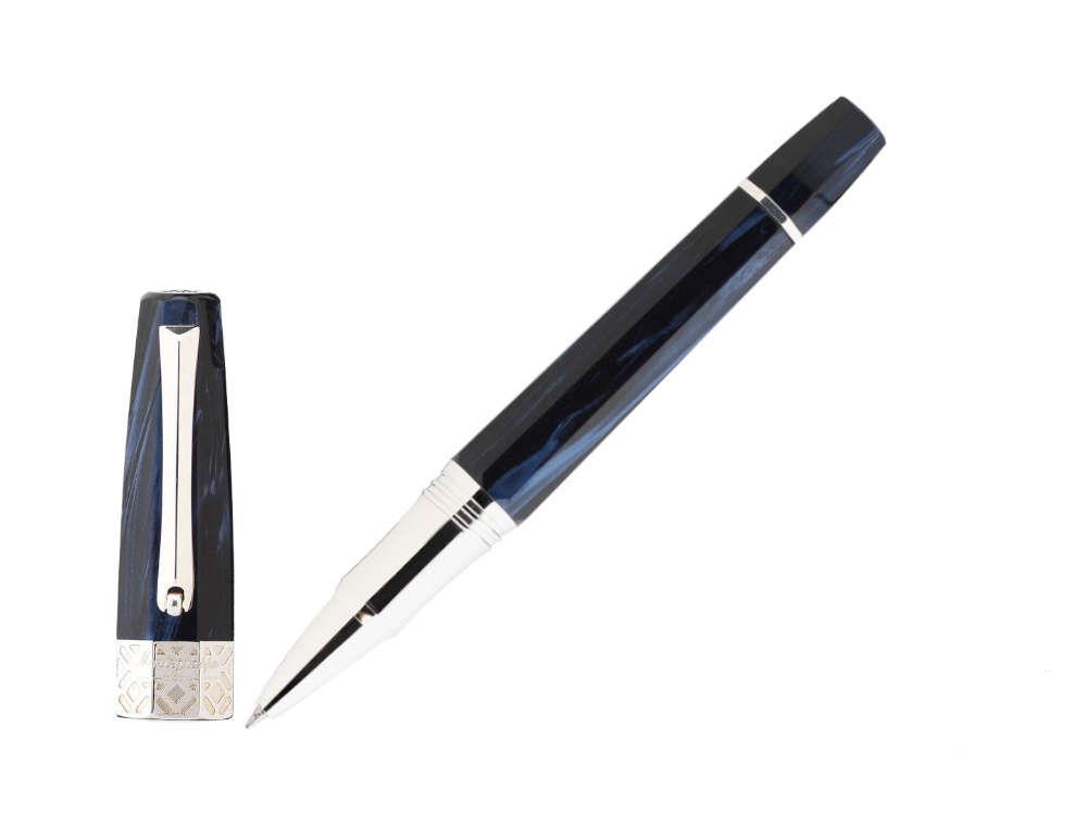 Montegrappa Extra Otto Dark Blue Roller, Zelluloid, Silber Akzenten, ISE8TRCD