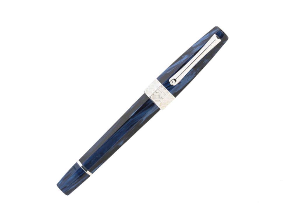 Montegrappa Extra Otto Dark Blue Roller, Zelluloid, Silber Akzenten, ISE8TRCD
