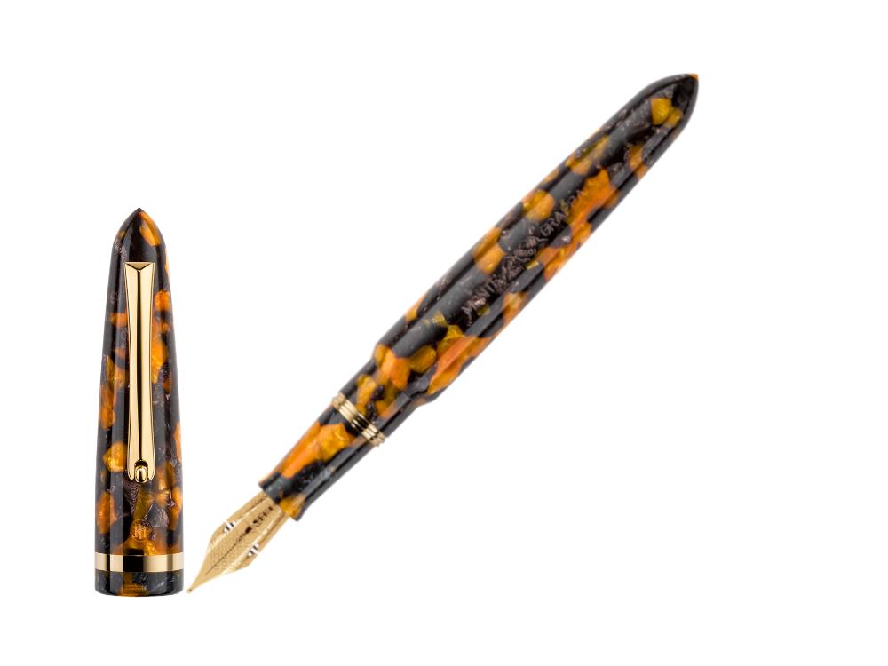 Montegrappa Venetia Havana Amber Füllfederhalter, 14k Flex, ISVEN-XO