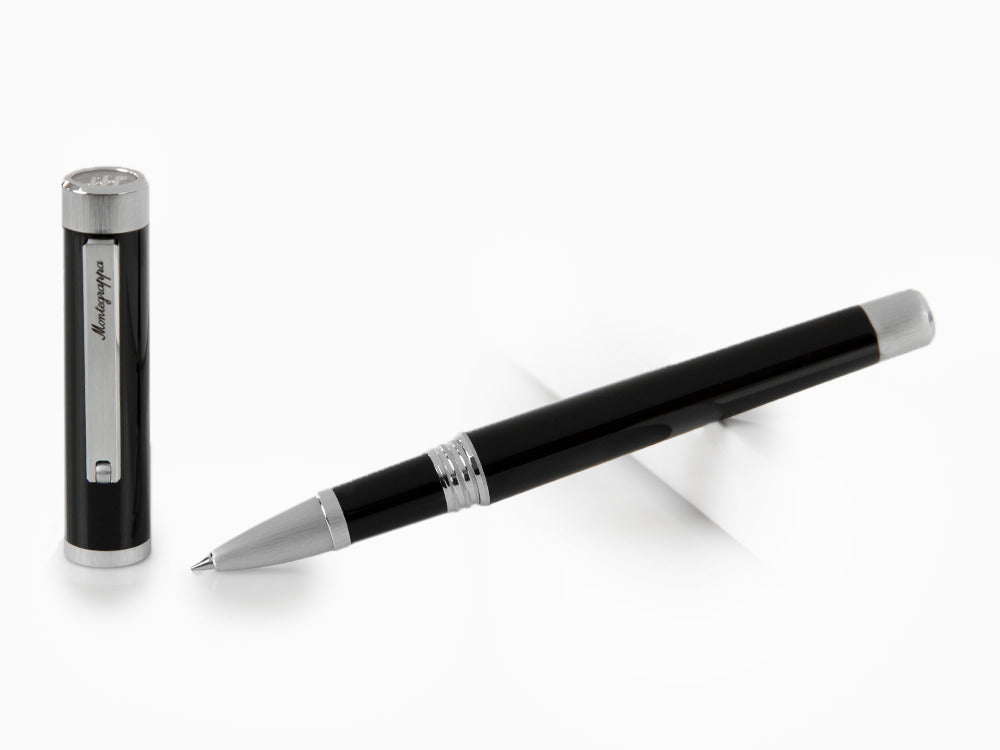 Montegrappa Zero Roller, Schwarzes Edelharz, Palladium IP, ISZEIRIP