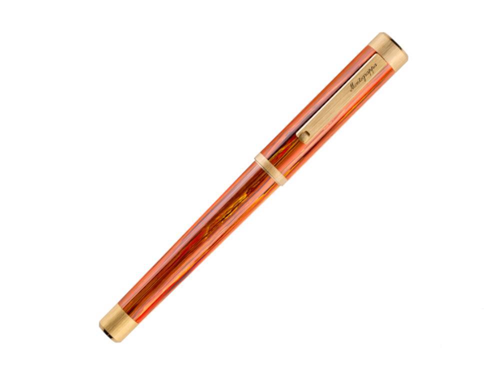 Montegrappa Zero Zodiac Leo Roller, PVD Gold, Orange, ISZEZRIY-O2
