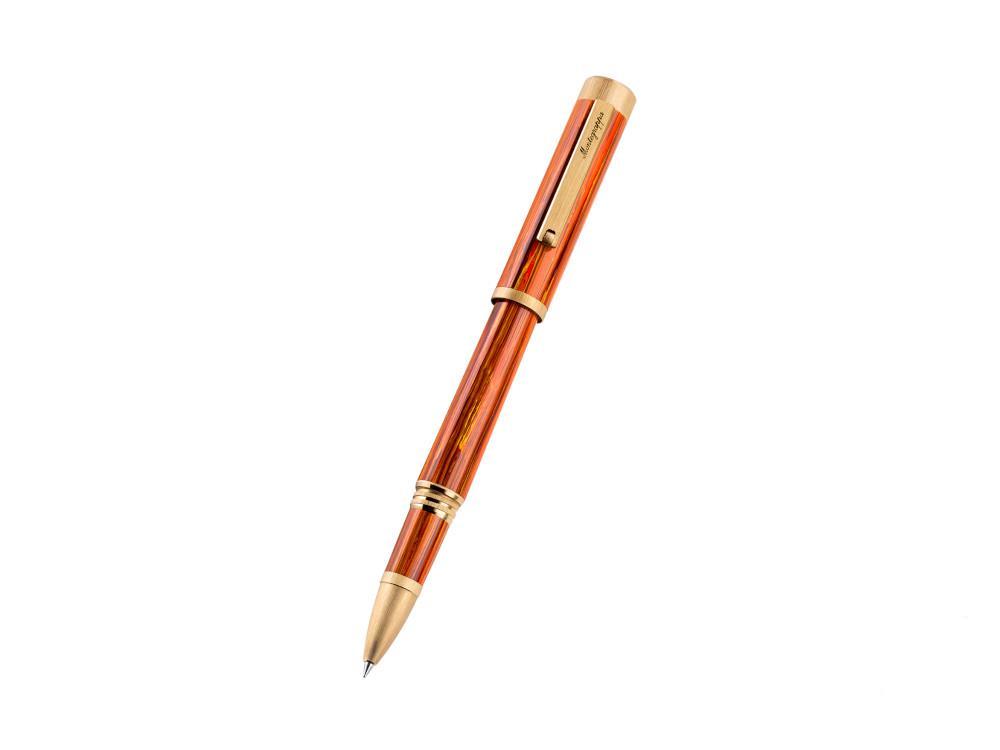 Montegrappa Zero Zodiac Leo Roller, PVD Gold, Orange, ISZEZRIY-O2