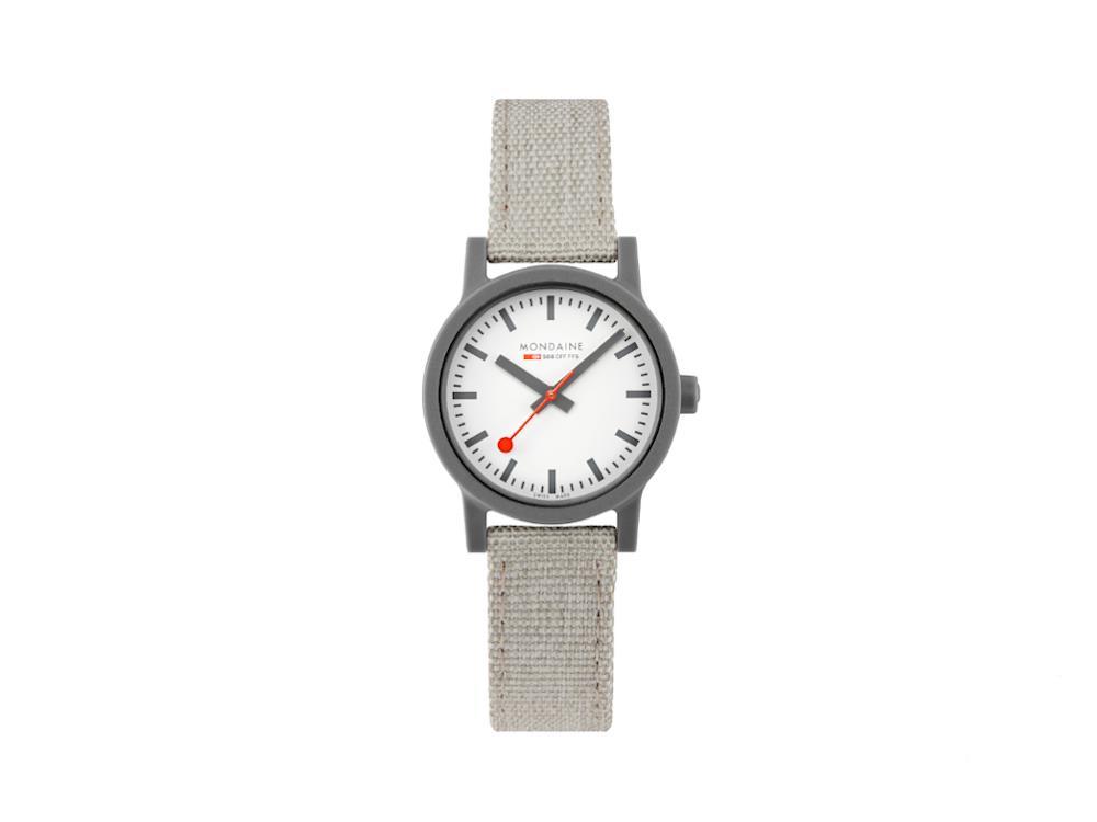 Mondaine Essence Grey Quartz Uhr, Ökologisch, Weiss, 32 mm, MS1.32111.LH