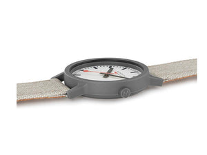 Mondaine Essence Grey Quartz Uhr, Ökologisch, Weiss, 41 mm, MS1.41111.LH