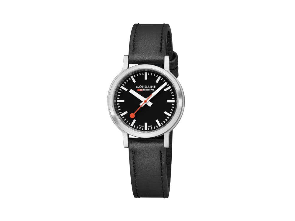 Mondaine SBB Stop2go Quartz Uhr, Schwarz, 34 mm, 3 atm, MST.34020.LBV.SET