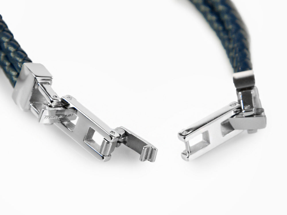 Maserati Gioielli Armband, Leder, Blau, Roségold PVD, JM422AVE10