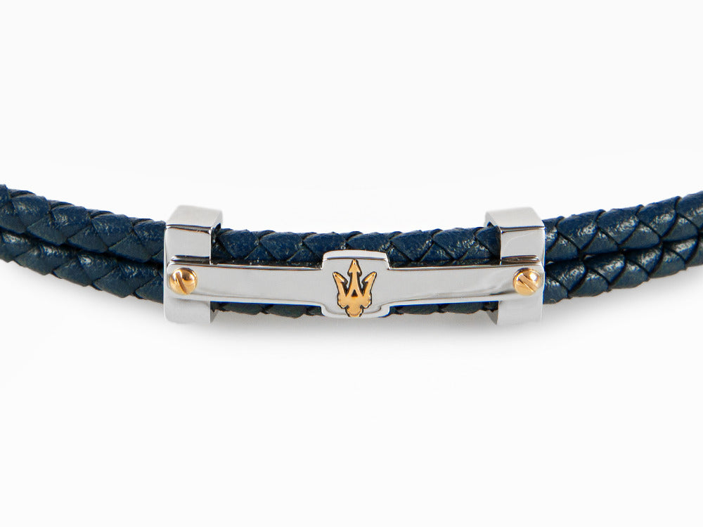 Maserati Gioielli Armband, Leder, Blau, Roségold PVD, JM422AVE10