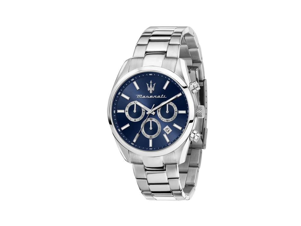 Maserati Attrazione Quartz Uhr, Blau, 43 mm, Mineral Glas, R8853151005